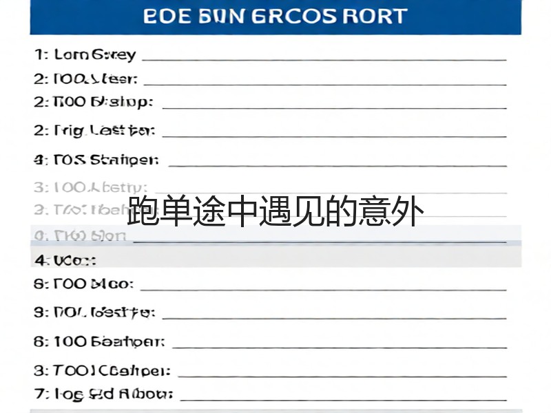 跑单途中遇见的意外