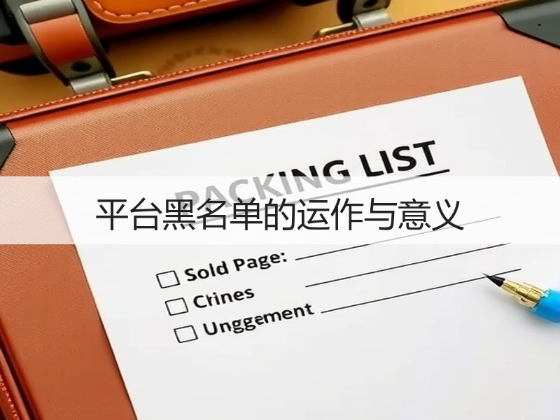 平台黑名单的运作与意义