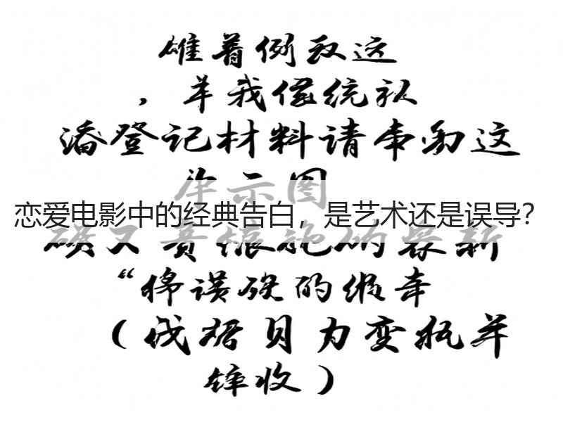 恋爱电影中的经典告白，是艺术还是误导？